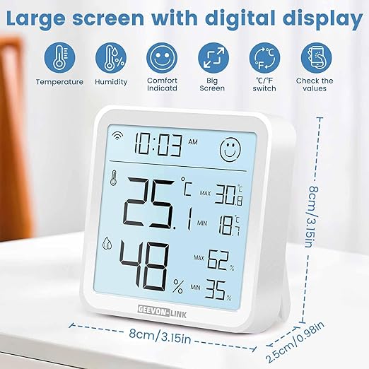 WiFi Indoor Hygrometer Thermometer, Smart Digital Bluetooth Humidity - Image 2