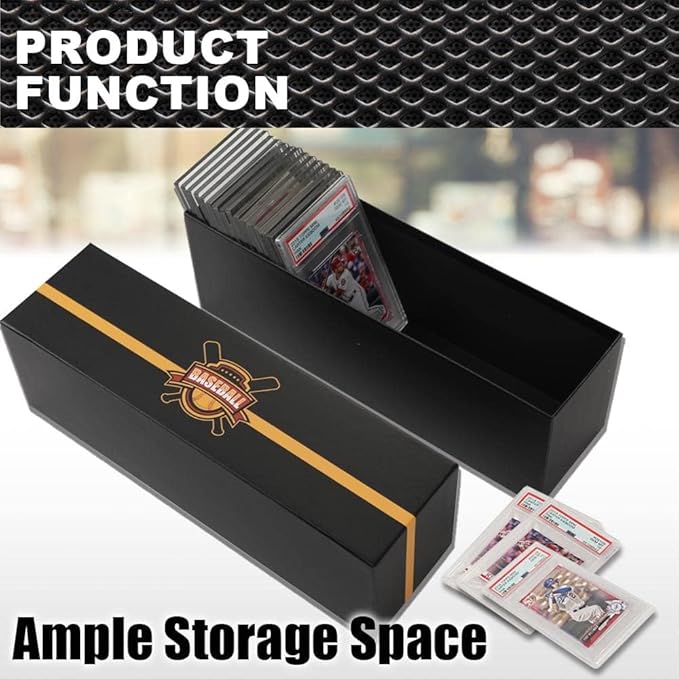 G-PLUS Graded Cards Holder Container Graded Card Storage Box Holds 50-55 Black - Image 2