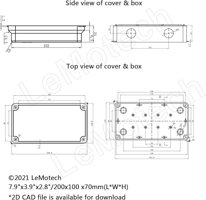 LeMotech ABS Plastic Dustproof Waterproof IP65 Junction Box Universal - Image 6