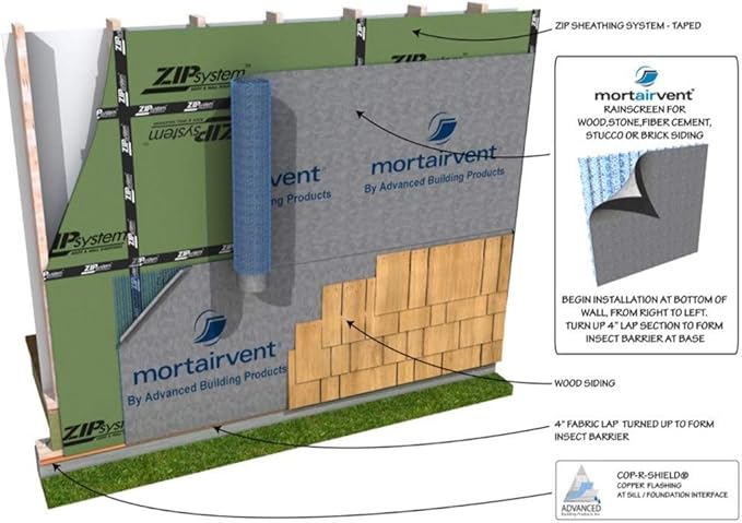 FYSSHUO Mortairvent 10mm Blue Commercial Exterior Cladding Moisture Barrier Vent - Image 3