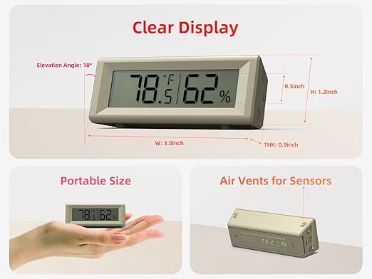 Small Digital Hygrometer, Humidity Meter, Indoor Thermometer, Room Temperature - Image 2