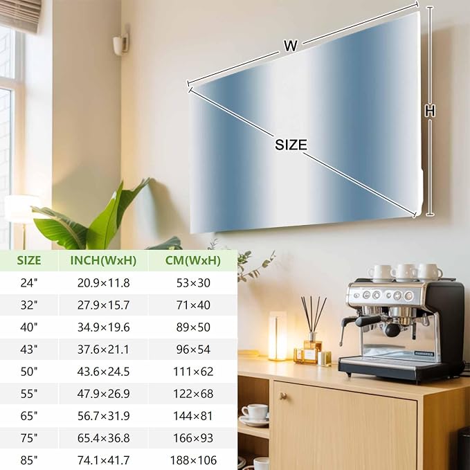 Modern Blue White Gradient Indoor TV Cover, Elastic TV Screen Protector - Image 4