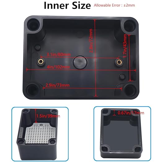Junction Box, IP67 Waterproof ABS Black Project Box - Image 4