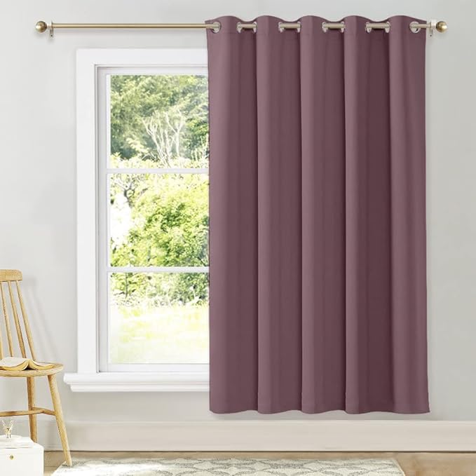 NICETOWN Bedroom Window Blackout Curtain Panel, Dry Rose, 1 Panel, 70 x 72 inch by NICETOWN