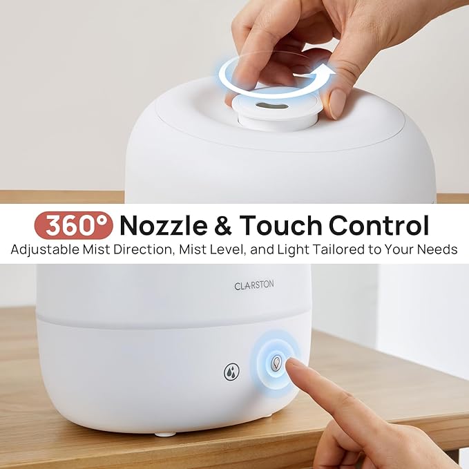 Clarston Humidifiers for Bedroom, 2L Top Fill - Image 8