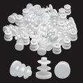 3/8" Plastic Hole Plugs White -Round Chair Leg Caps, Flush Mount Pipe Plugs by EASYEAH