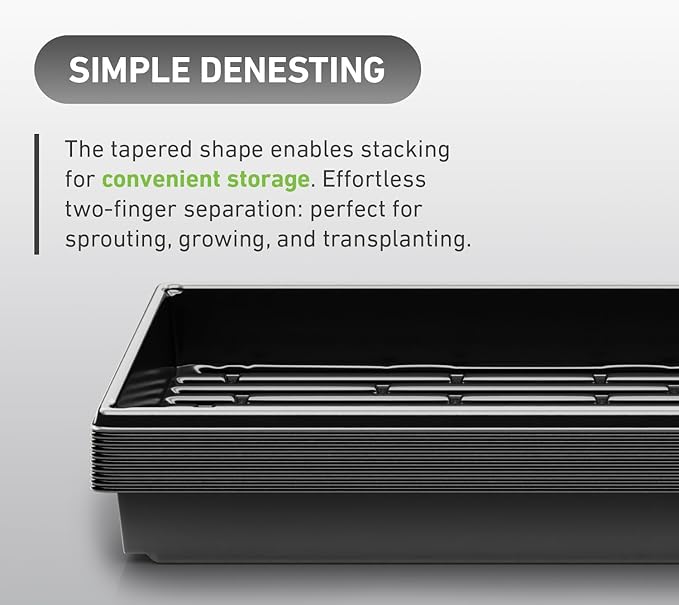 10x20 Inch Black Plastic 100 Pack Plant Propagation Tray – Growing Trays - Image 6