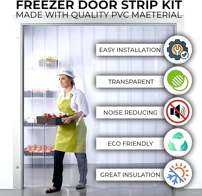 Clear PVC Smooth Plastic Strip Door Curtain Kit Standard 7x600 Waterproof - Image 3