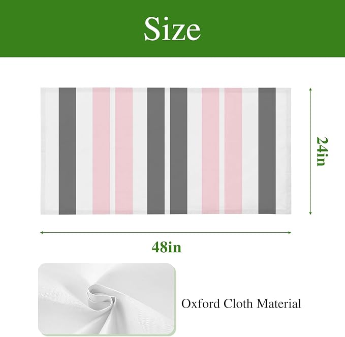2 Pack Pink and Fluorescent Light Covers Grey Striped Rectangular Geometric 4 x - Image 8