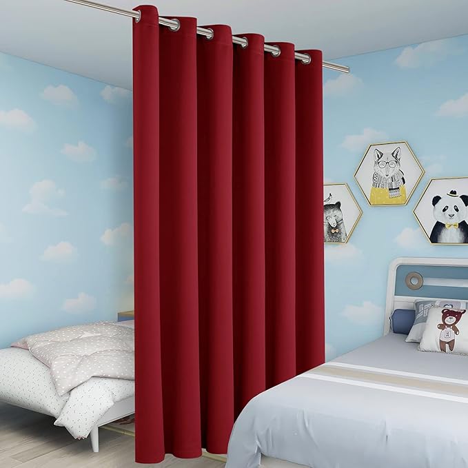 BONZER Room Divider Curtains Total Privacy Wall Room Darkening Grommet Wide - Image 5