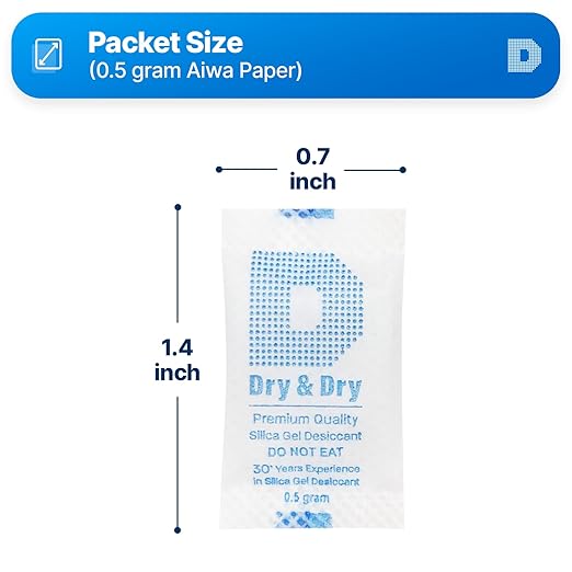 Dry & Dry 0.5 Gram Silica Gel Packets Desiccants Silica Gel Packs - Image 6