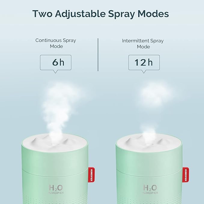 Green Portable Mini Humidifier, 500ml Small Cool Mist USB Desktop Humidifier - Image 4