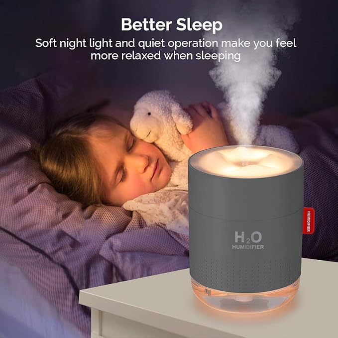 Portable Mini Cool Mist Humidifier, 500ml USB Personal Desktop Humidifier - Image 3