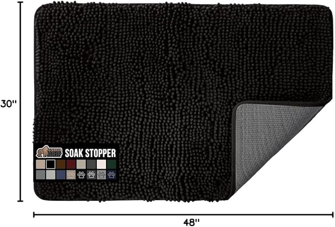 GORILLA GRIP SOAKSTOPPER Dog Door Mat, 48x30 Machine Washable Rug Absorbent - Image 2