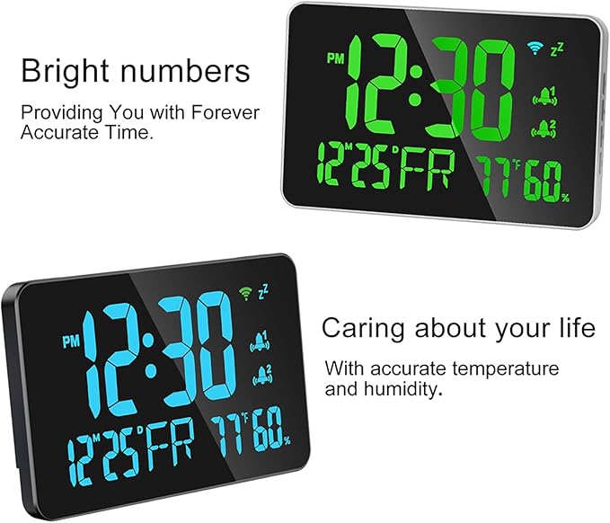 for Tuya WiFi Temperature Humidity Clock, Large LED Display - Image 3