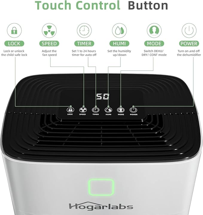HOGARLABS Smart Dehumidifier for Basement Home, Silent Dehumidifier - Image 4