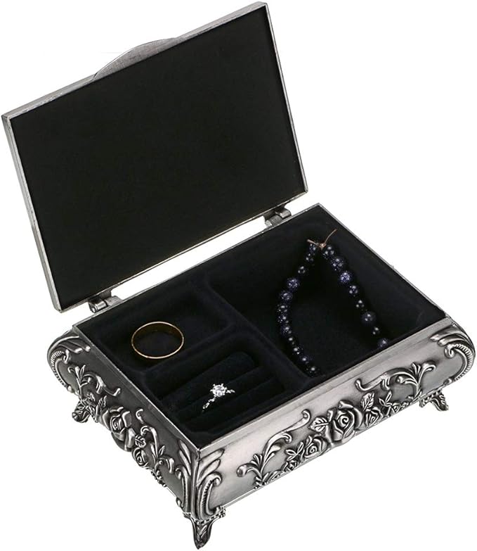 Hipiwe Vintage Metal Jewelry Box Small Trinket Jewelry Storage box - Image 2