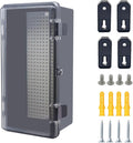 Junction Box, Hinged Black Clear Cover IP67 Waterproof ABS Project Box by Otdorpatio