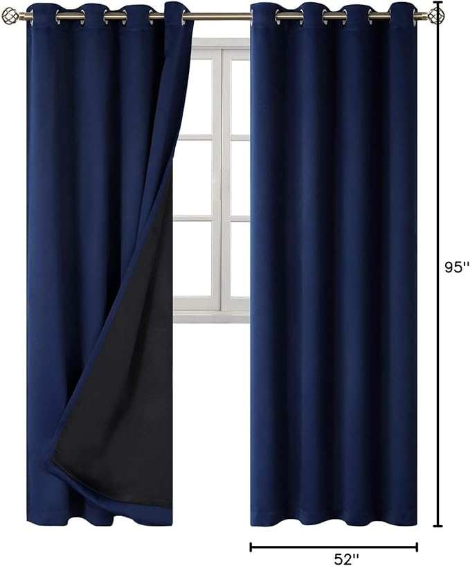 BGment Navy Blue Blackout Curtains 95 Inches Long 2 Panels Set - Image 9