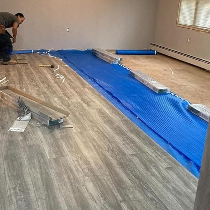 3in1 Vapor Barrier Flooring Underlayment w/Overlap and pre-Attached Tape Strip - Image 7
