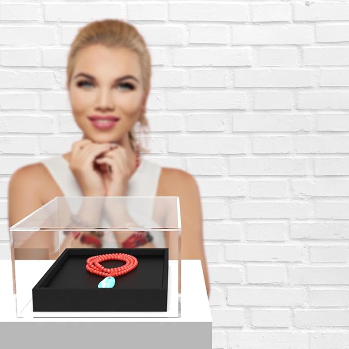 Clear Acrylic Display Box Countertop Showcase Bin 7" x 7.25" x 4" Inch - Image 7