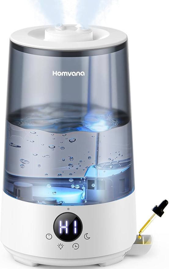 Homvana Humidifiers for Bedroom Home, 3.6 L Cool Mist Top-Fill 34H Super Long by Homvana