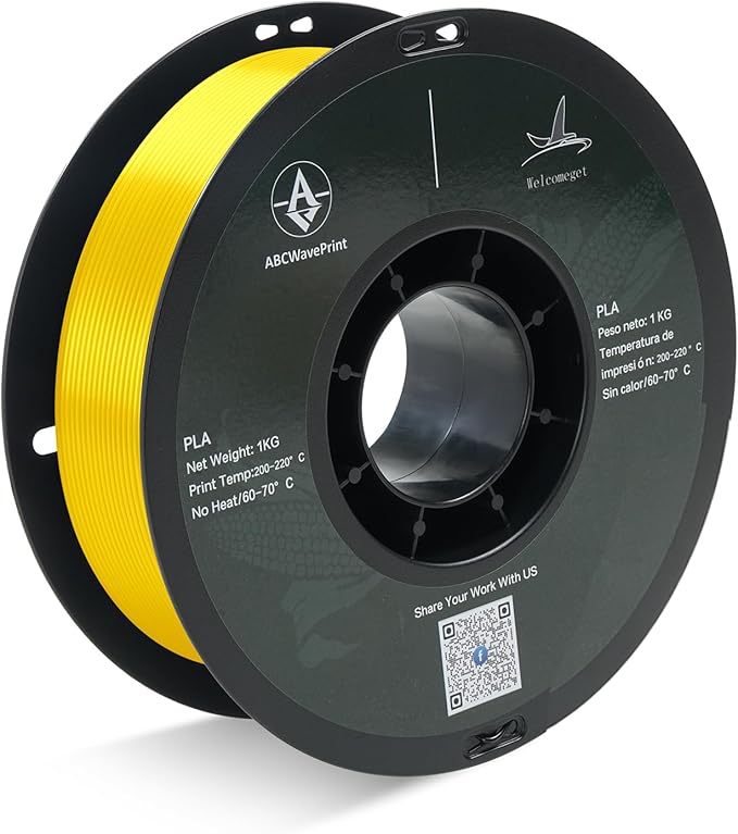 PLA 3D Printer Filament, Dimensional Accuracy +/- 0.02 mm, 1 kg Spool, 1.75 by ABCWavePrint