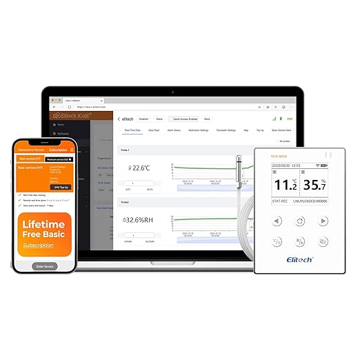 Elitech WiFi Digital Temperature Humidity Data Logger, 2.4GHz/5GHz WiFi Remote by Elitech
