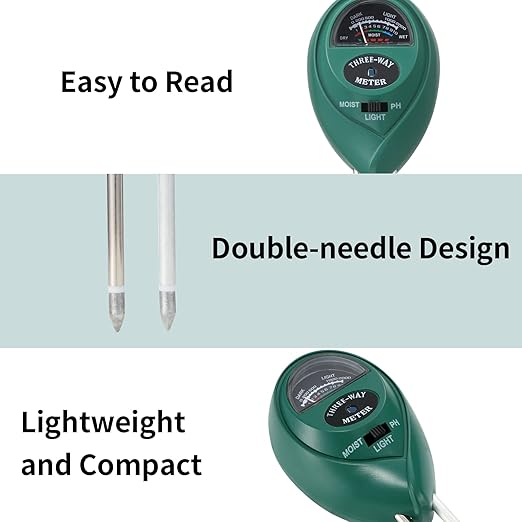 2 Packs Soil Moisture Meter, 3 in 1 Soil Tester Tool, Plant Water Monitor - Image 3