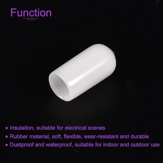 DMiotech 100 Pack 6mm ID White Screw Thread Protectors Rubber End Caps Bolt - Image 5