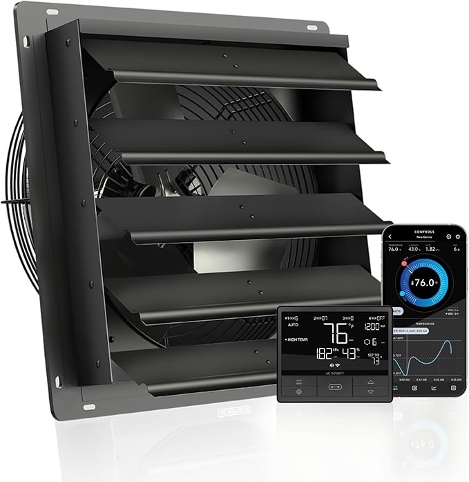AC Infinity AIRLIFT T16, Shutter Exhaust Fan 16" by ACInfinity