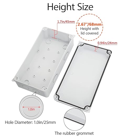 LeMotech Junction Box, Electrical Box IP65 Water Resistant Dustproof ABS - Image 6
