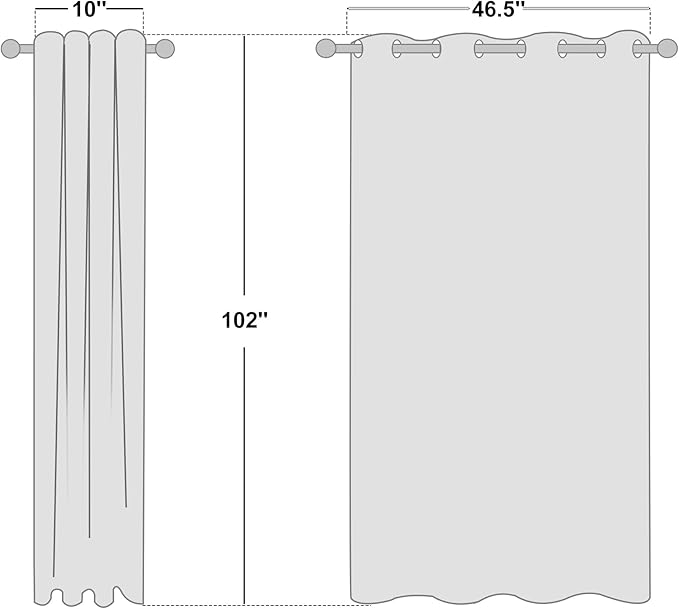 NICETOWN Cream 100% Blackout Linen Curtains 102 inch Long Burg - Image 10