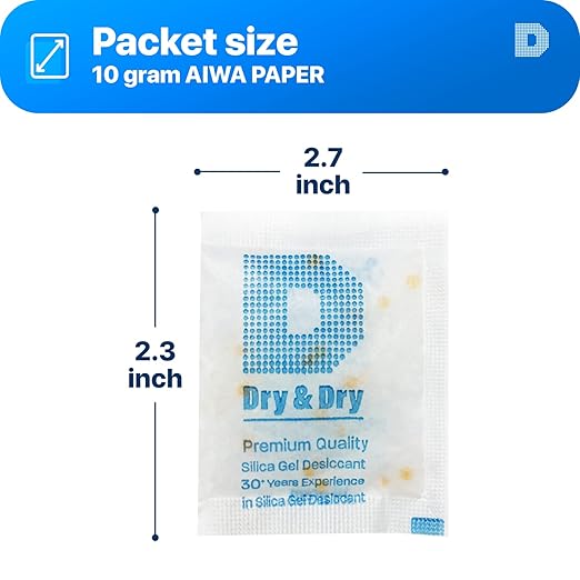 Dry & Dry 10 Gram Orange Indicating Silica Gel Packets Desiccants - Image 2
