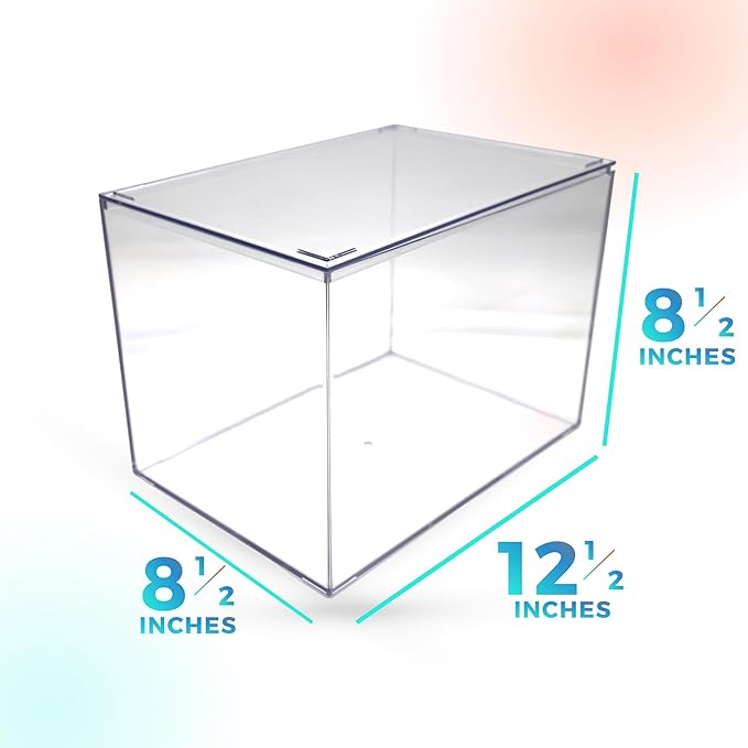 4 Clear Acrylic Boxes with Lid, 12.5"L x 8.5"W x 8.5"H, Made in USA, Diorama - Image 6