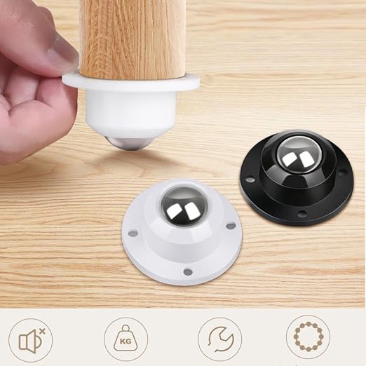 Self Adhesive Caster Wheels for Furniture, Storage Box, Trash Can, PC Stainless - Image 5
