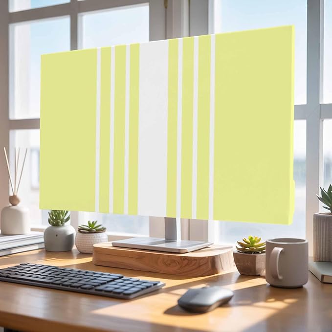 Yellow Stripe Color Block Indoor TV Cover, Elastic TV Screen Protector - Image 4