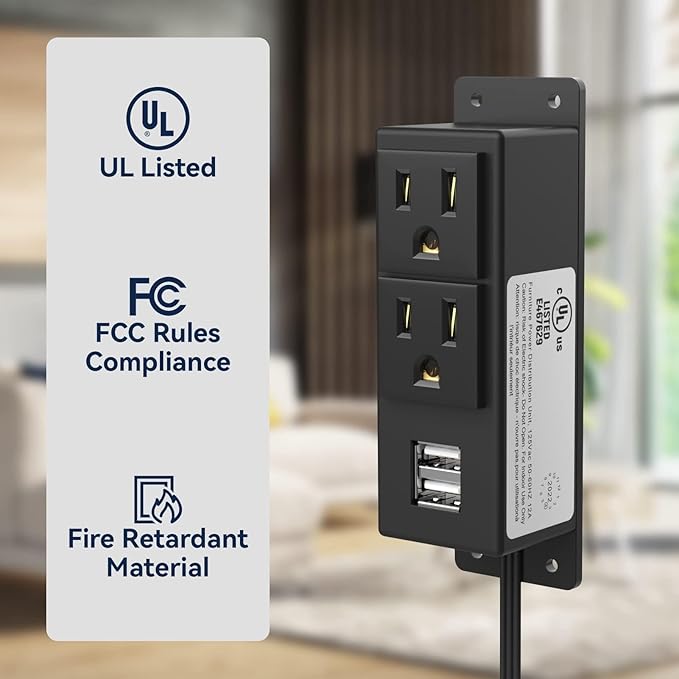 2Pack Electrical Power Outlet Kit, Hidden Outlet Cabinet Accessories - Image 5