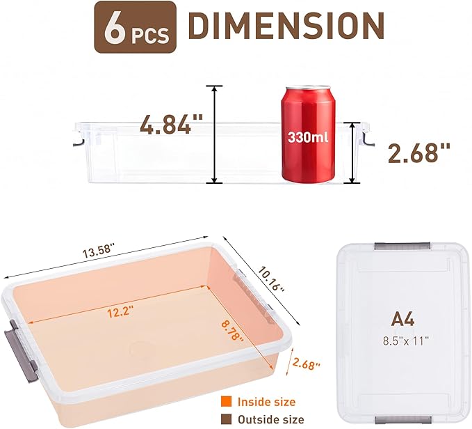 Citylife 6 PCS Clear Plastic Container Clip Box - Image 2