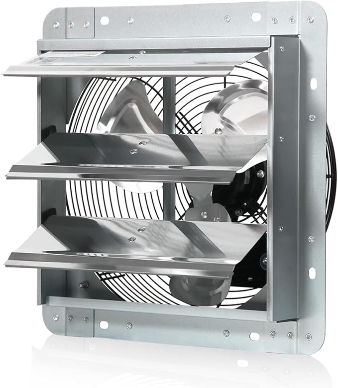 KEN BROWN 12 Inch Shutter Exhaust Fan, Gable Vent Fan, Wall Mount Ventilation by KENBROWN