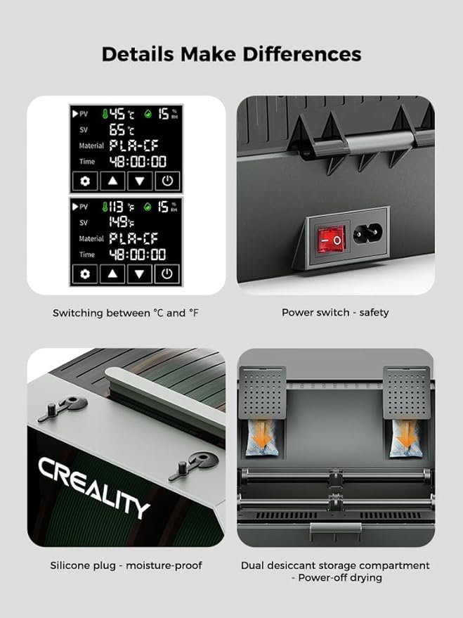 Creality Space Pi Filament Dryer Plus, 2 Spools Filament Storage Box, Double - Image 7