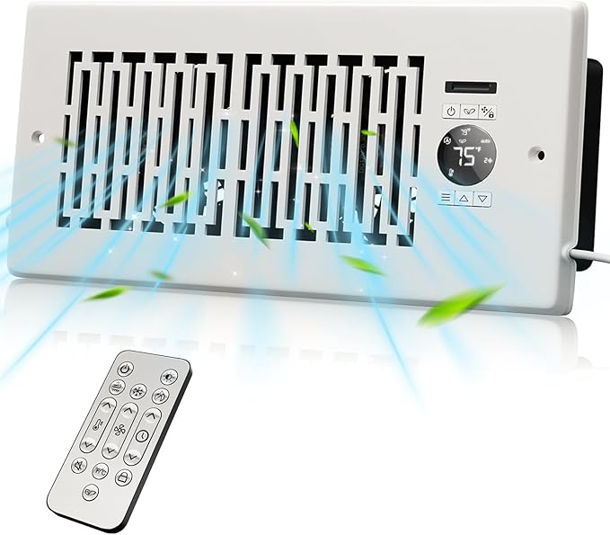 Register Booster Fan Fits 4” x 10” Register Holes, Smart Control Heating by MOTCTQVD