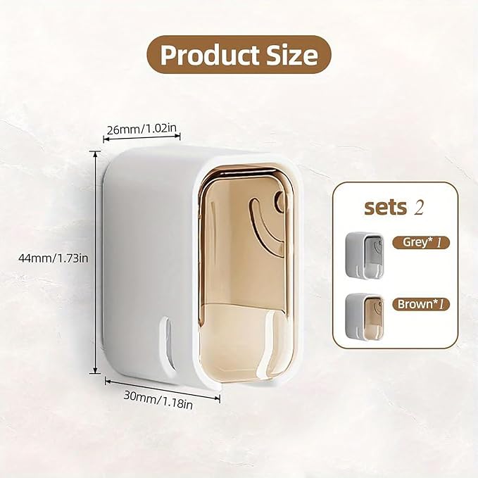 2 Pcs Toothbrush Holders for Bathroom, Toothbrush Holder Wall Mounted - Image 2