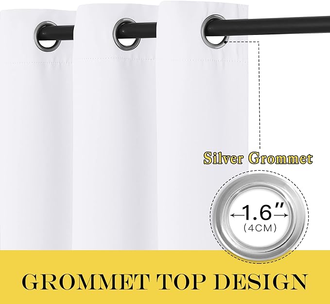 NICETOWN White Room Darkening Curtain 78 inch Length - Image 3