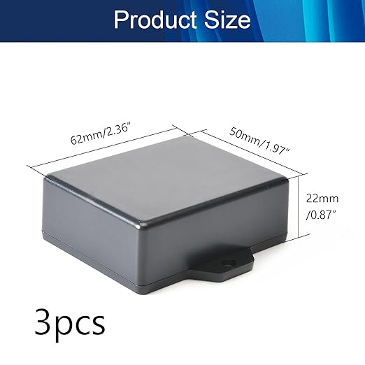 Fielect 3Pcs Project Box ABS Plastic Junction Box Dustproof Universal - Image 2