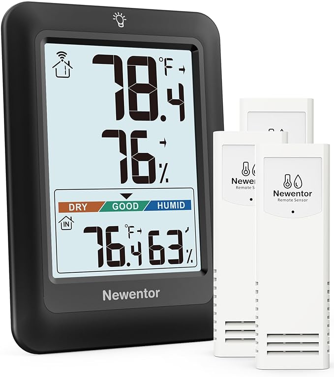 Newentor Indoor Outdoor Thermometer Wireless, Weather Stations Wireless Indoor by Newentor