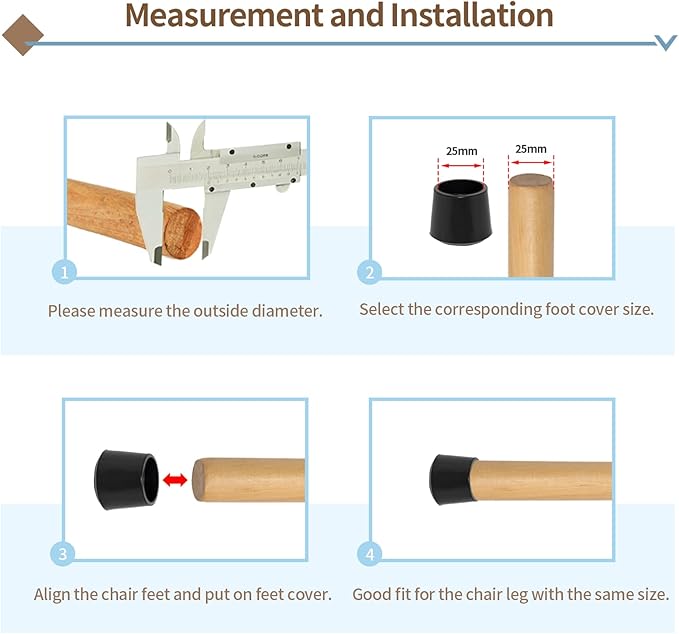 Flyshop 5/8", 16 mm, Patio Round Chair Leg Caps, Furniture Table Feet Covers - Image 5