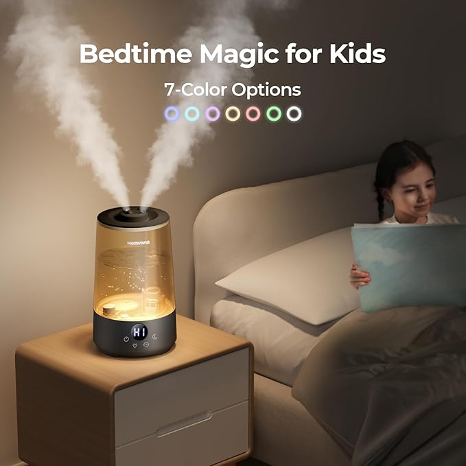 Homvana Humidifiers for Bedroom Home, 3.6L Cool Mist Top-Fill 34H Super Long - Image 6