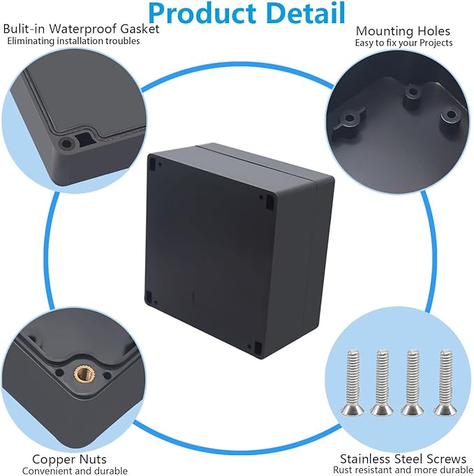 Project Box ABS Black Electrical Boxes IP67 Outdoor Waterproof box Electronic - Image 6