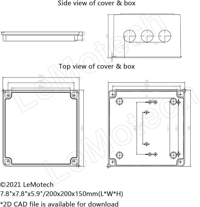 LeMotech Junction Box, ABS Plastic IP65 Waterproof and Dustproof, Universal - Image 6